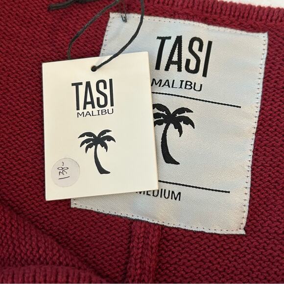 Tasi Malibu Maroon Aztec Embroidered Fringe Poncho NWT Boho Western - Picture 6 of 12